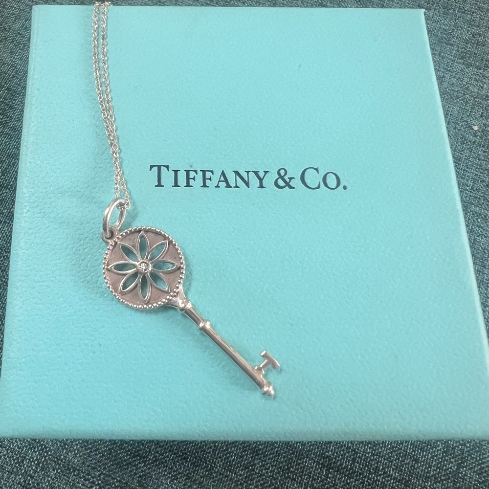Tiffany & Co. Silver Floral Key Pendant